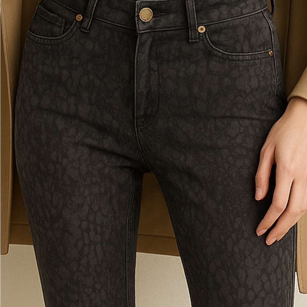 Chic Black Rattle Snake Printed Animal Pattern Women's Skinny Jeggings Women’s S